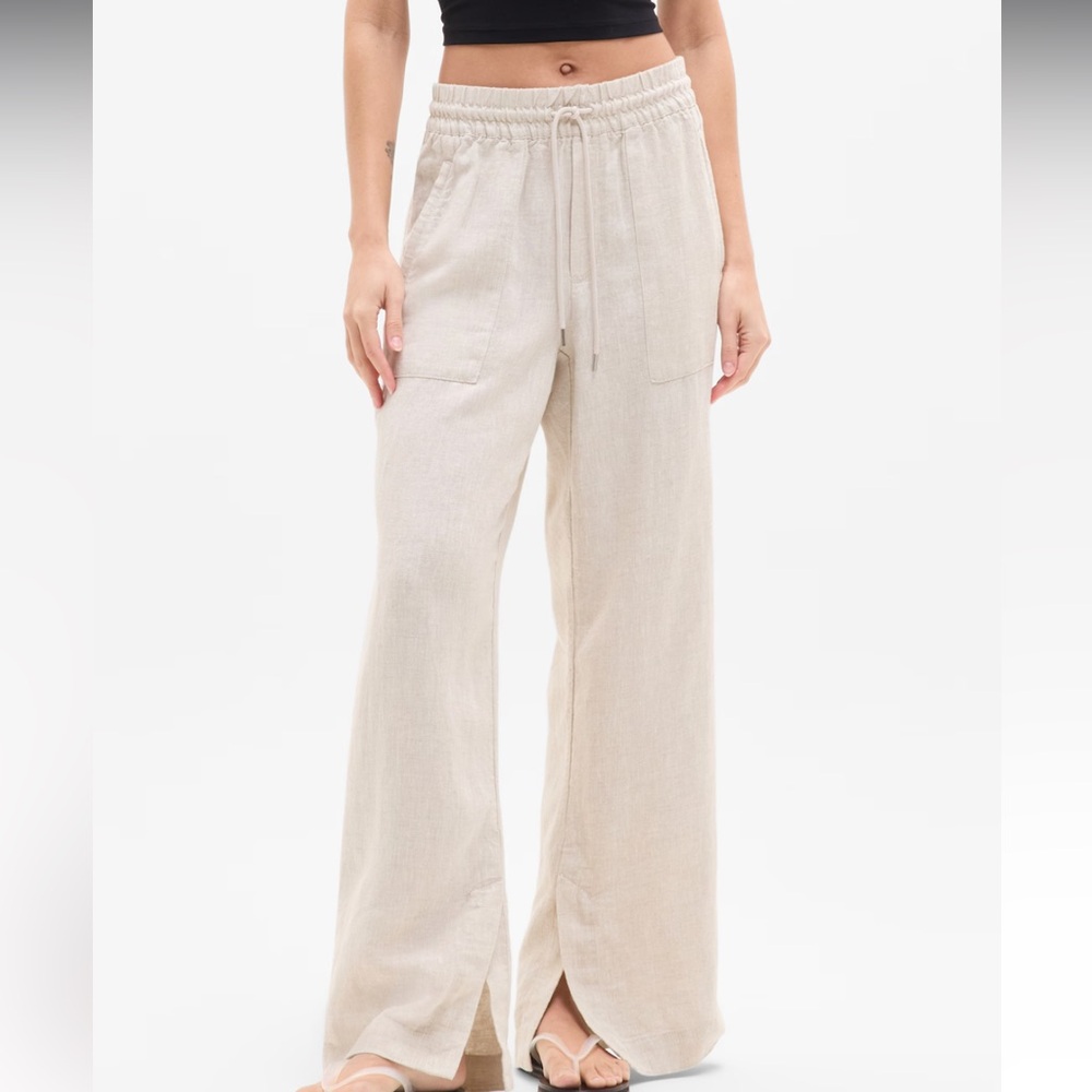 ATHLETA Women's Retreat Linen High Rise Wide Leg Pant Size XXS